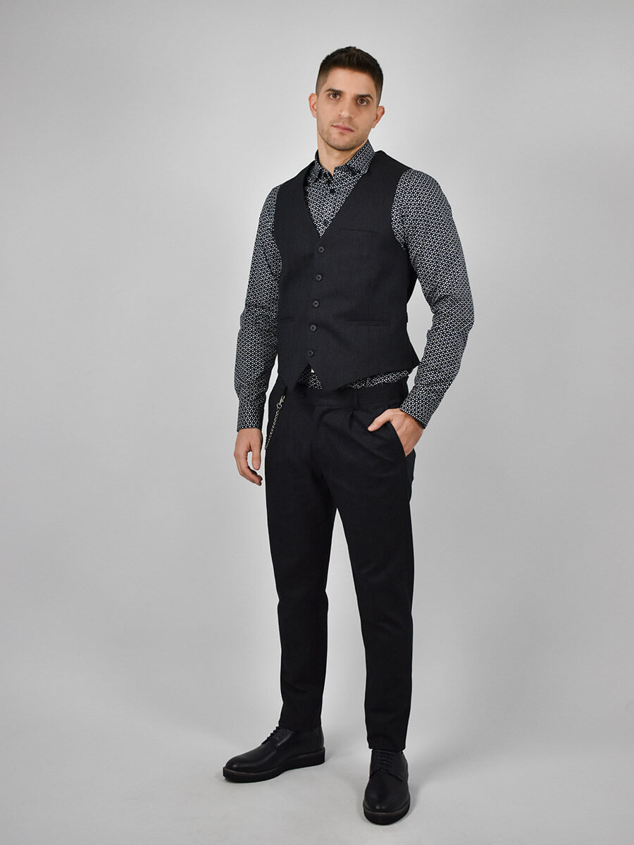 Endeson Παντελόνι Chinos Με πιέτες Ριγέ