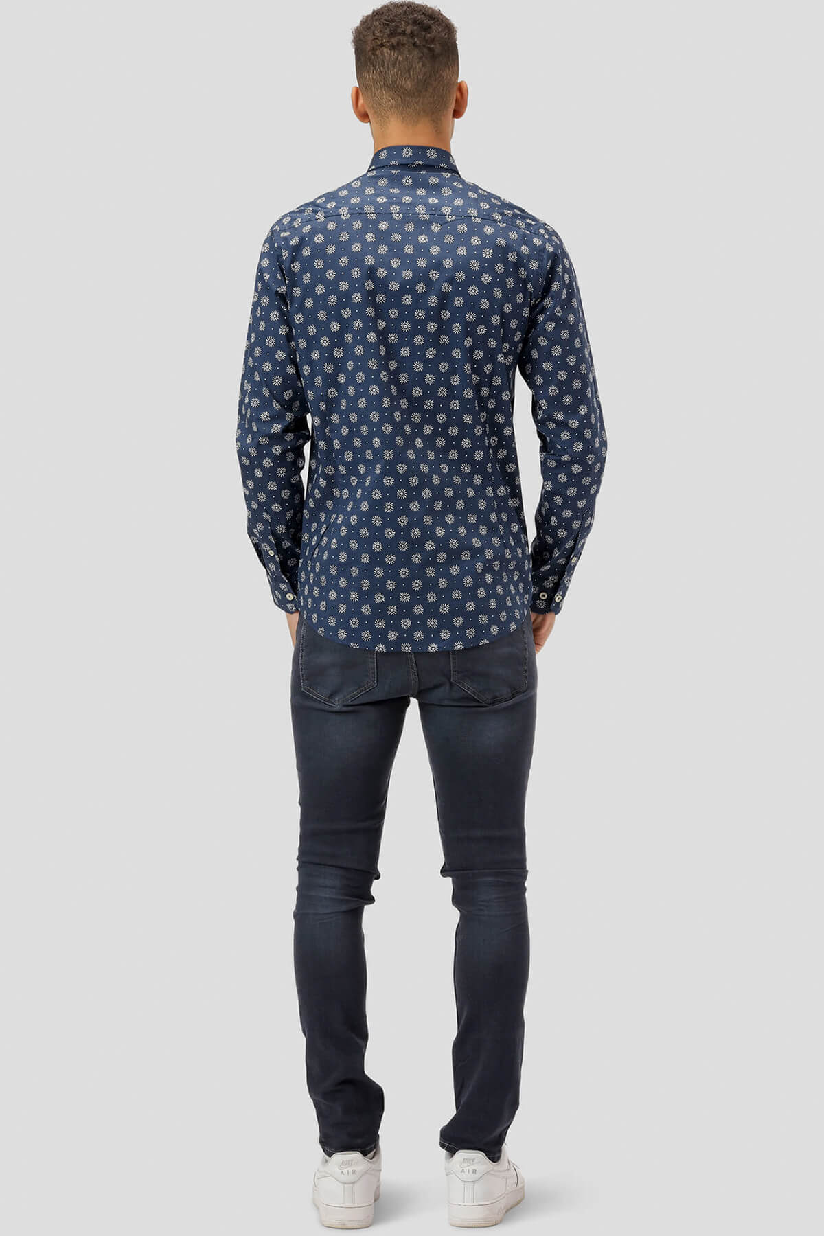Marcus Πουκάμισο Με Λουλούδια Lomber LS - Σκούρο‌‌ μπλε