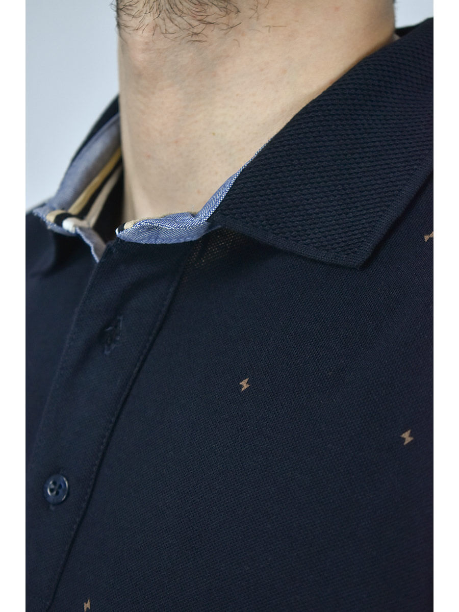 Side Effect Μπλούζα Πόλο Με Μικροσχέδιο - Σκούρο‌‌ μπλε