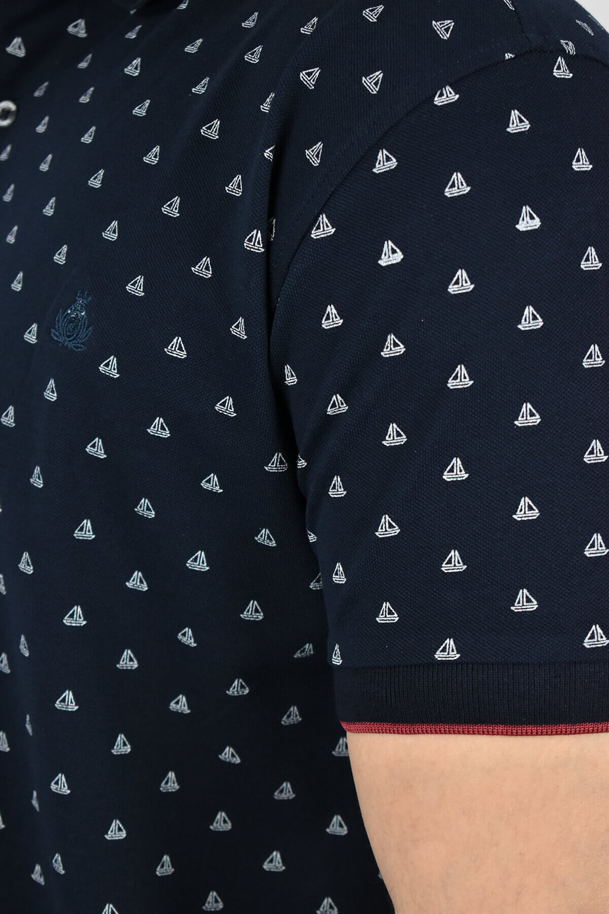 Visconti Μπλούζα Πόλο Με Μικροσχέδιο Yacht - Σκούρο‌‌ μπλε