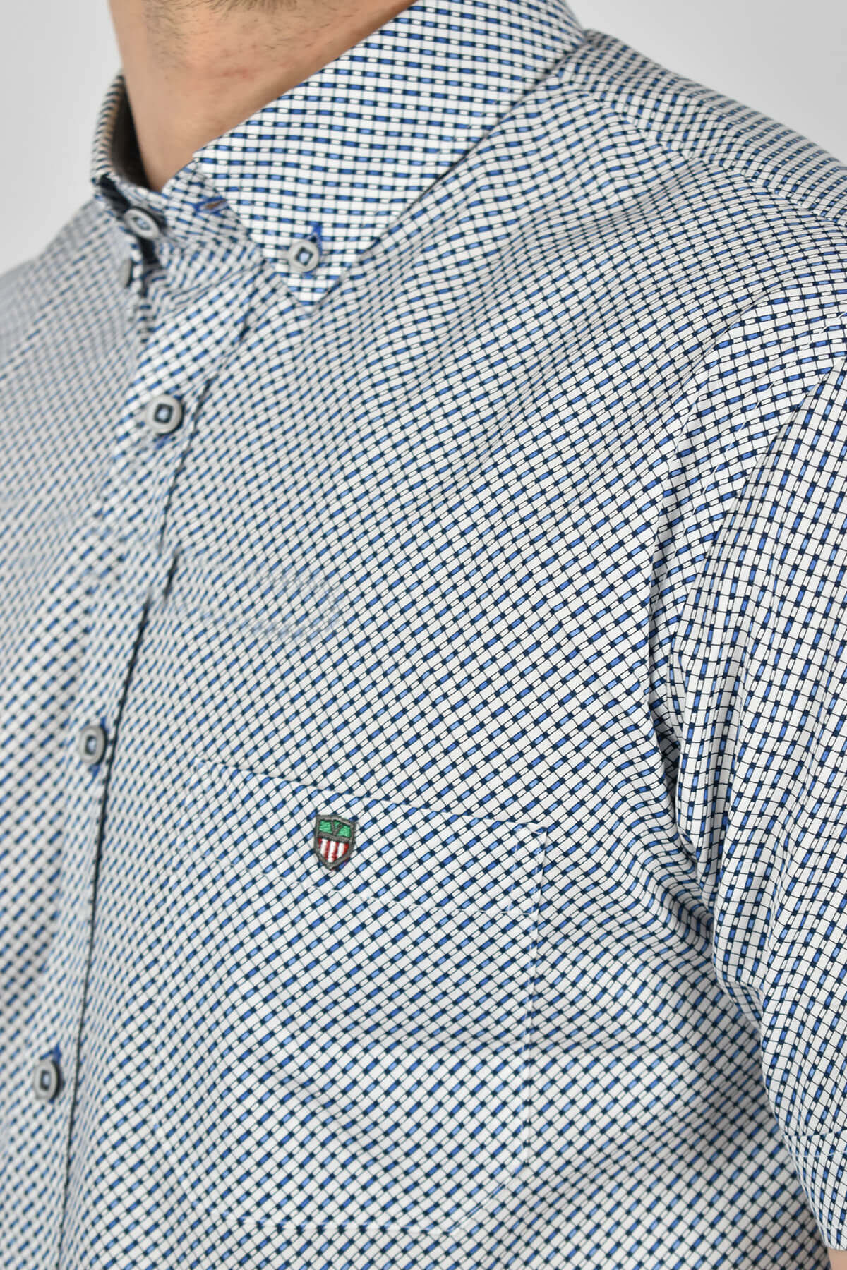 Visconti Πουκάμισο Με Μικροσχέδιο Και Τσέπη