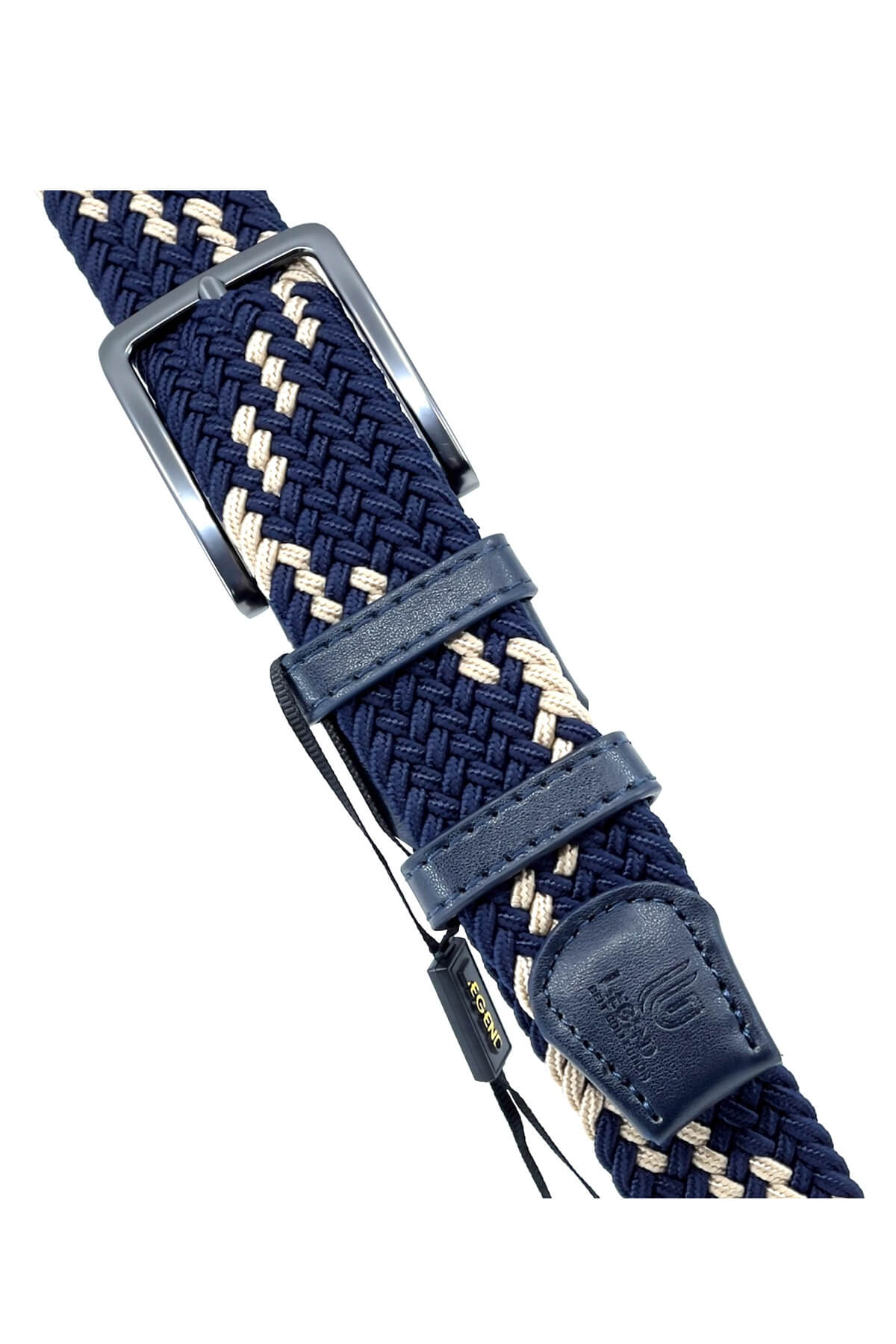 Legend Accessories Ελαστική Με Δερμάτινα Μέρη Μπλε