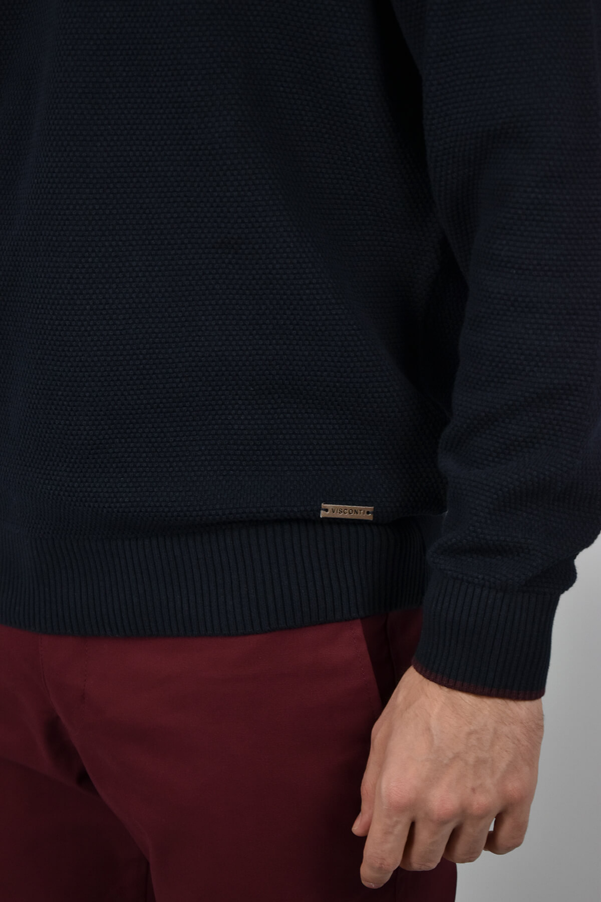 Visconti Πουλόβερ Με Ανάγλυφη Πλέξη - Σκούρο‌‌ μπλε - 2720