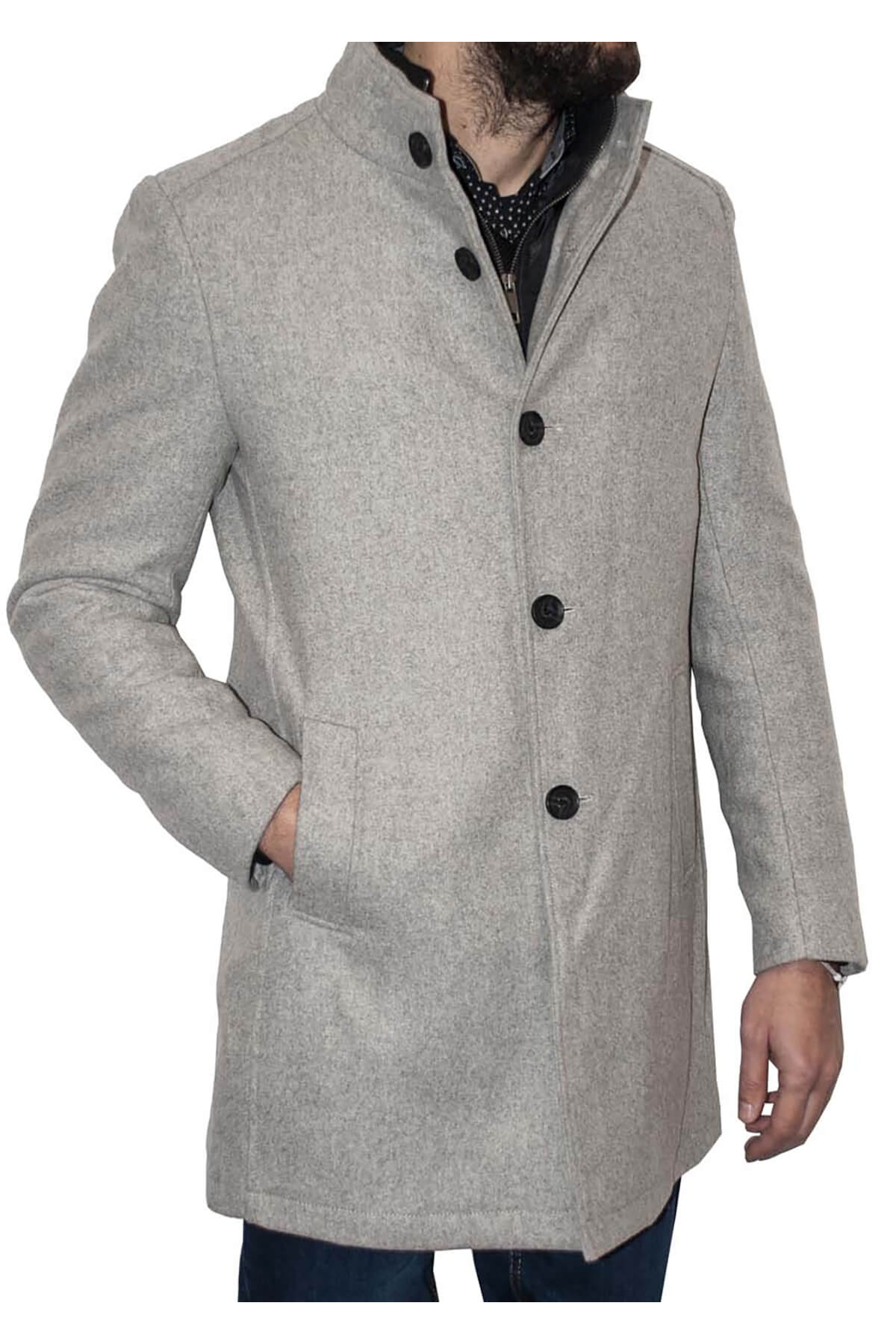 Leonardo Uomo Single-Breasted Wool-Blend Coat