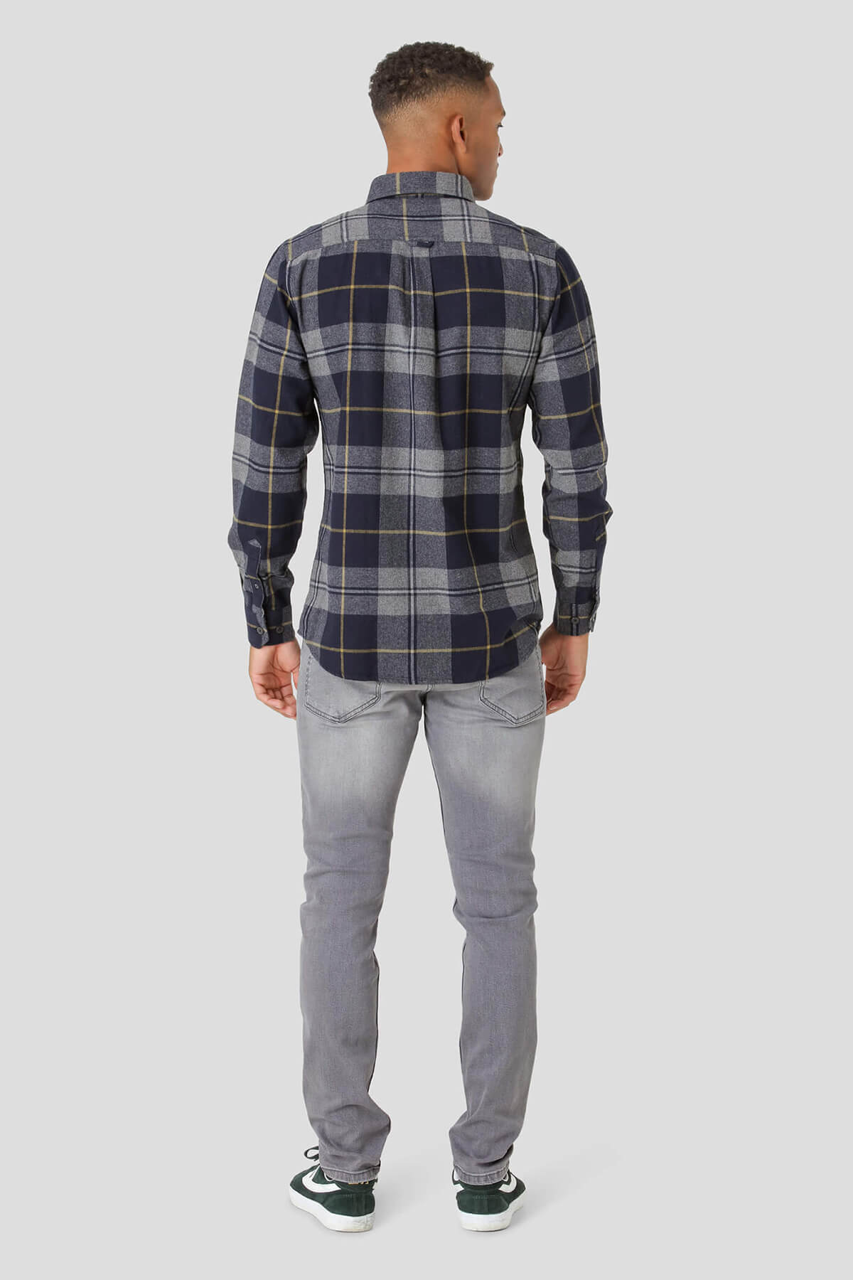 Marcus Καρό Πουκάμισο Από Φανέλα Farrel - Σκούρο‌‌ μπλε