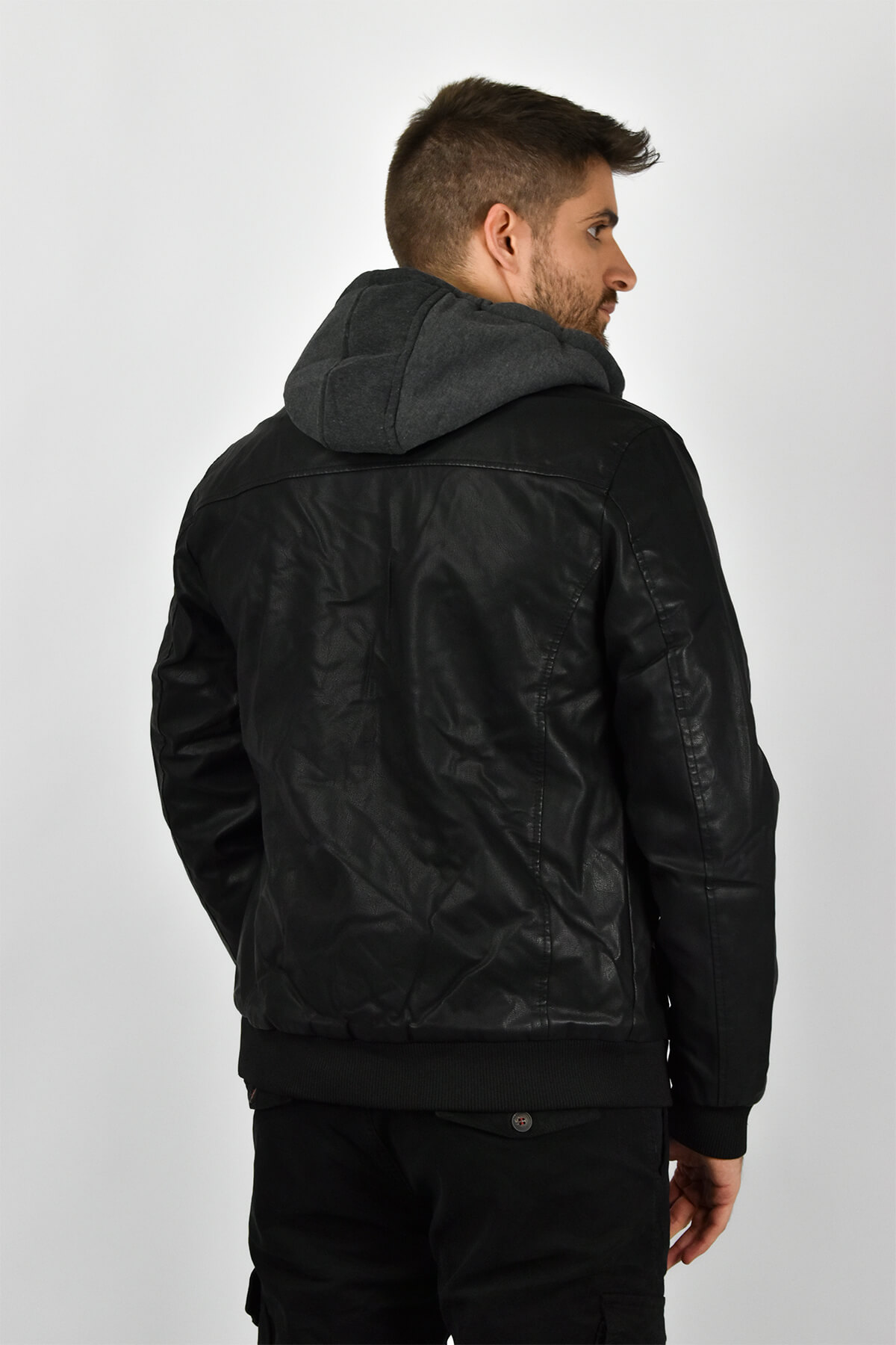 Urbane Fashion Δερμάτινο Μπουφάν Με Επένδυση