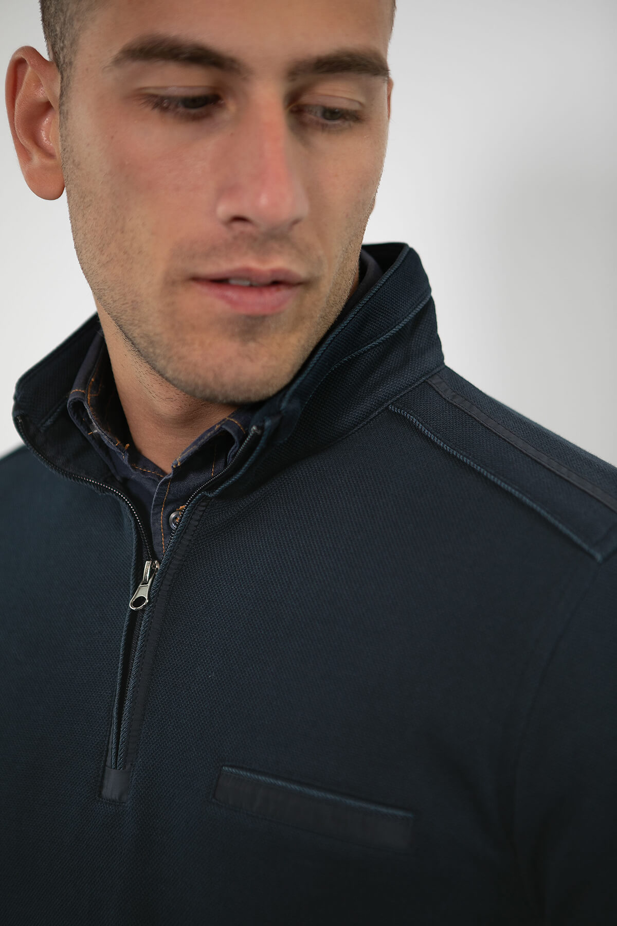 Side Effect Πουλόβερ Με Ψιλό Γιακά - Σκούρο‌‌ μπλε - LPZ1682