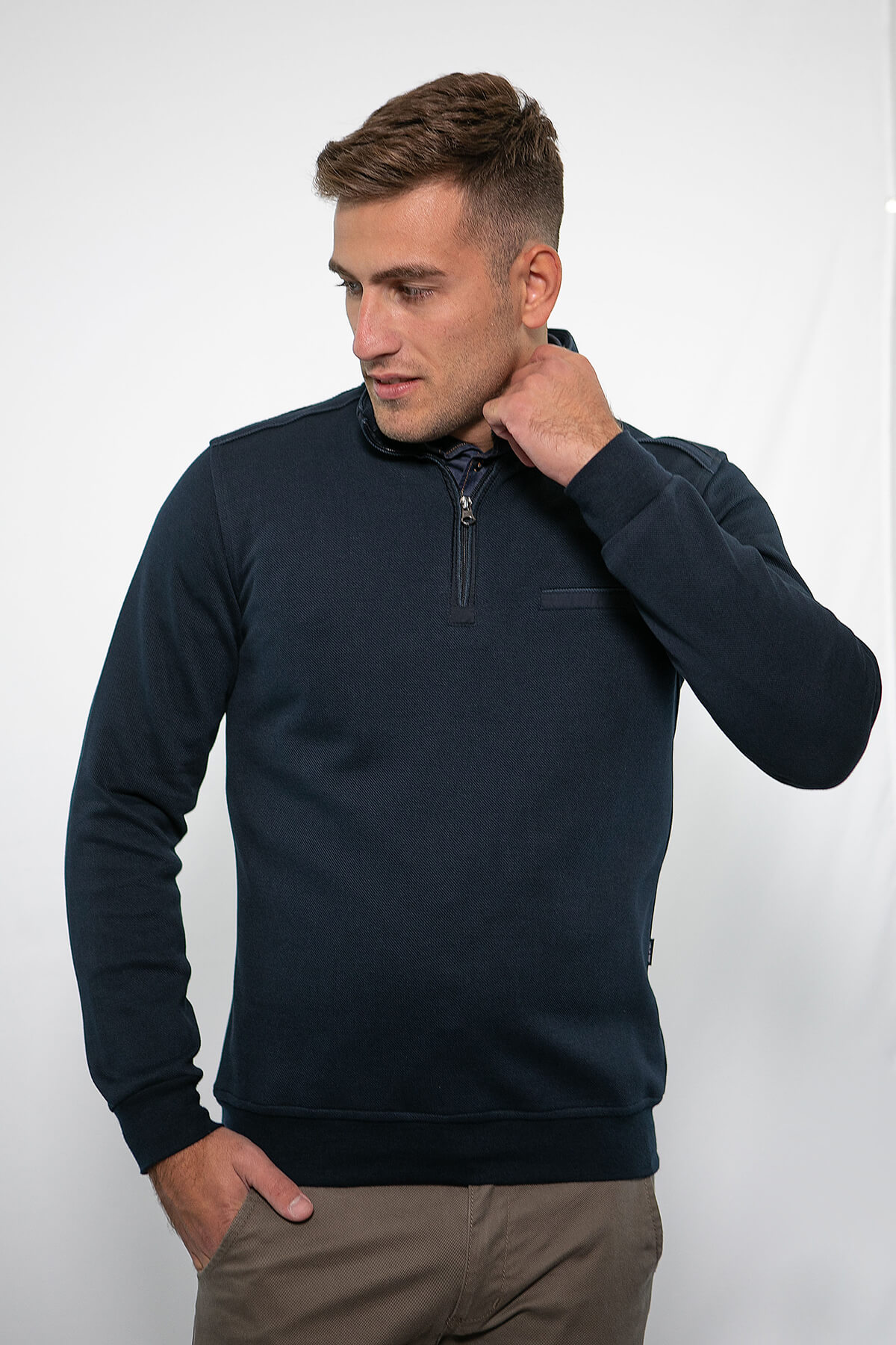 Side Effect Πουλόβερ Με Ψιλό Γιακά - Σκούρο‌‌ μπλε - LPZ1682