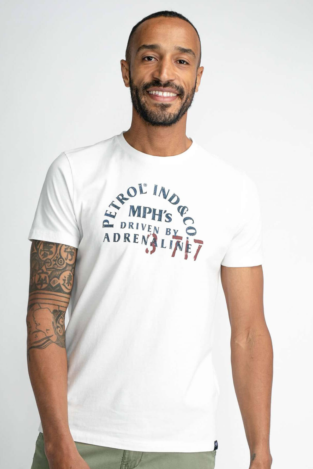 Petrol Industries Logo T-shirt - Λευκό - M-1030-TSR603