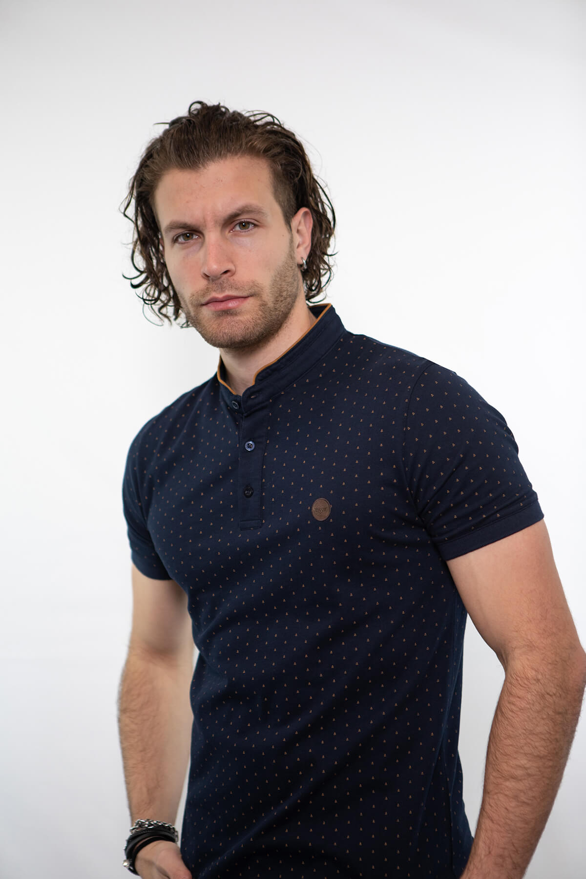 Side Effect Μπλούζα Πόλο Με Μικροσχέδιο - Σκούρο‌‌ μπλε