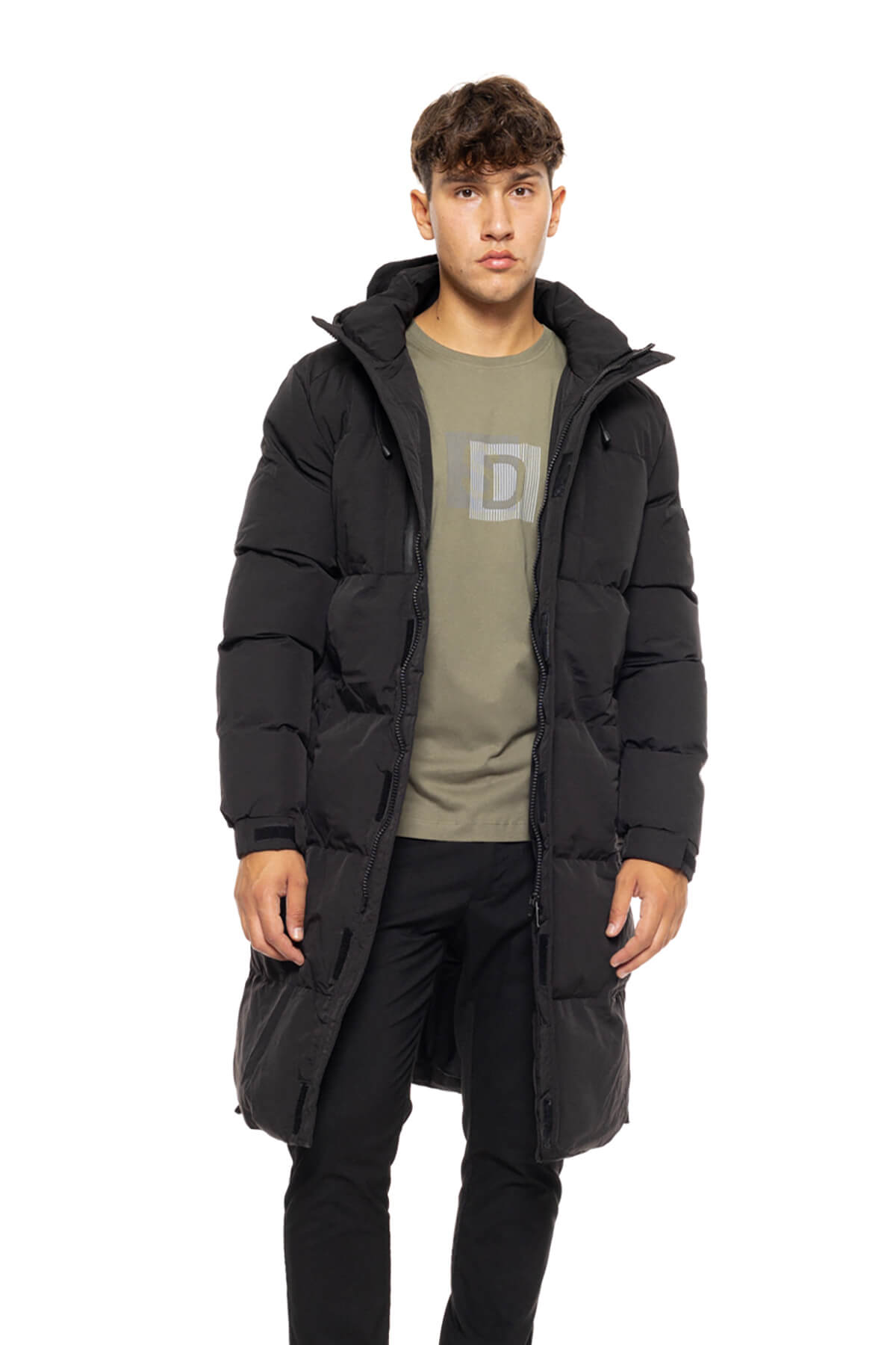 Splendid Μακρύ Μπουφάν Με Ενσωματωμένη Κουκούλα - Μαύρο - 50-201-042