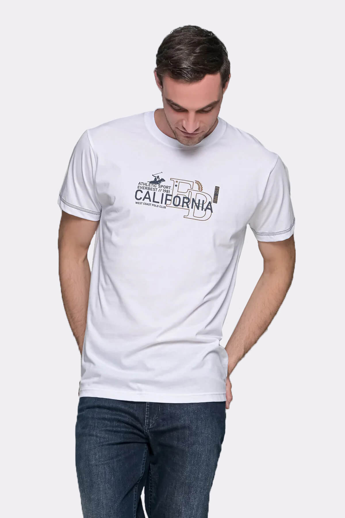 Everbest California Logo Printed T-Shirt