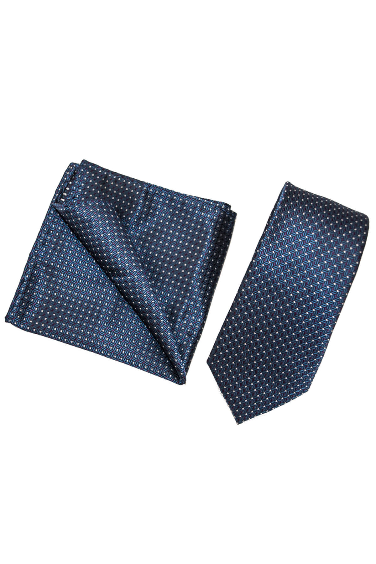 Leonardo Uomo Γραβάτα Με Μαντήλι Μικροσχέδιο