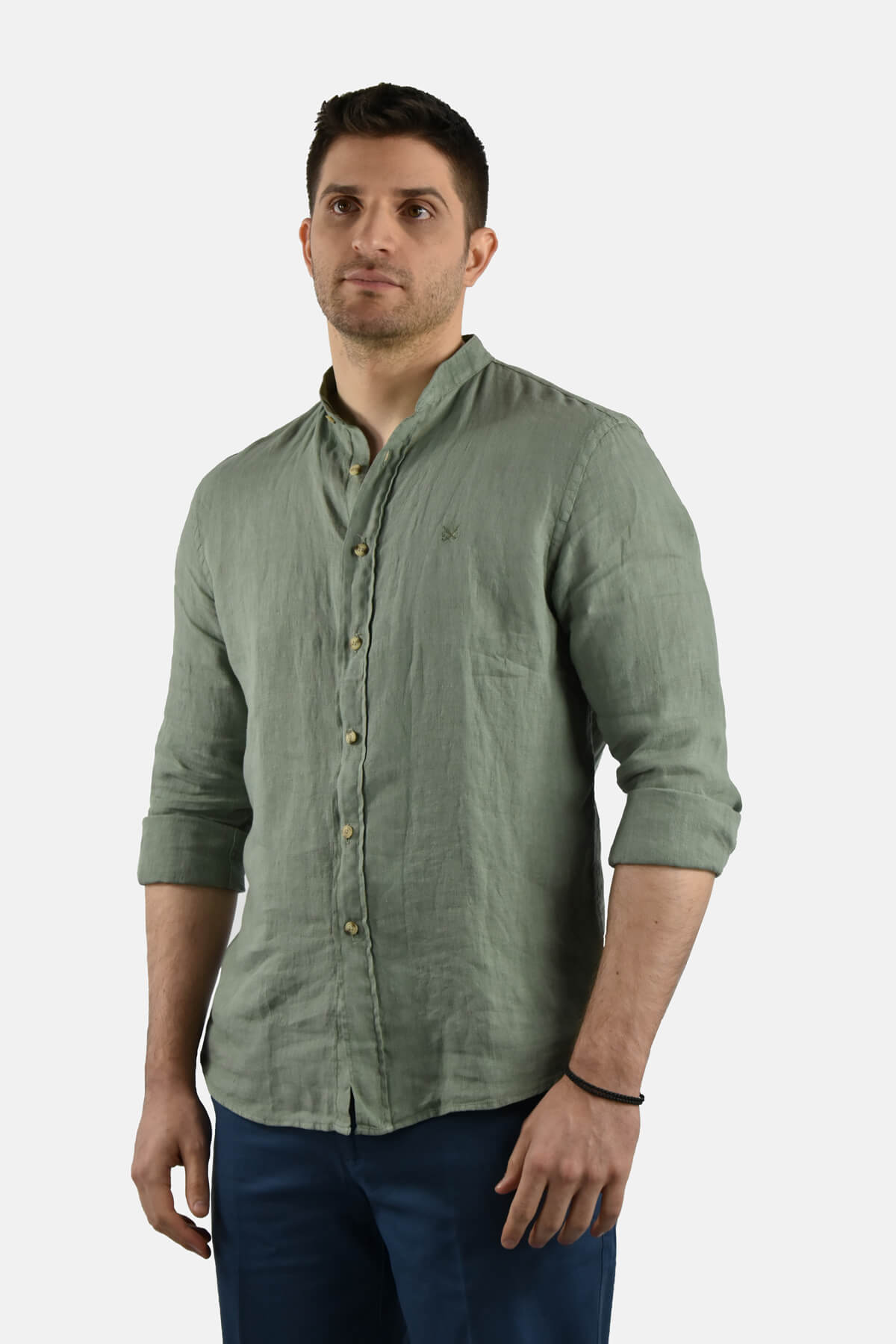 Shutton Blue Fine Linen Shirt Caballero