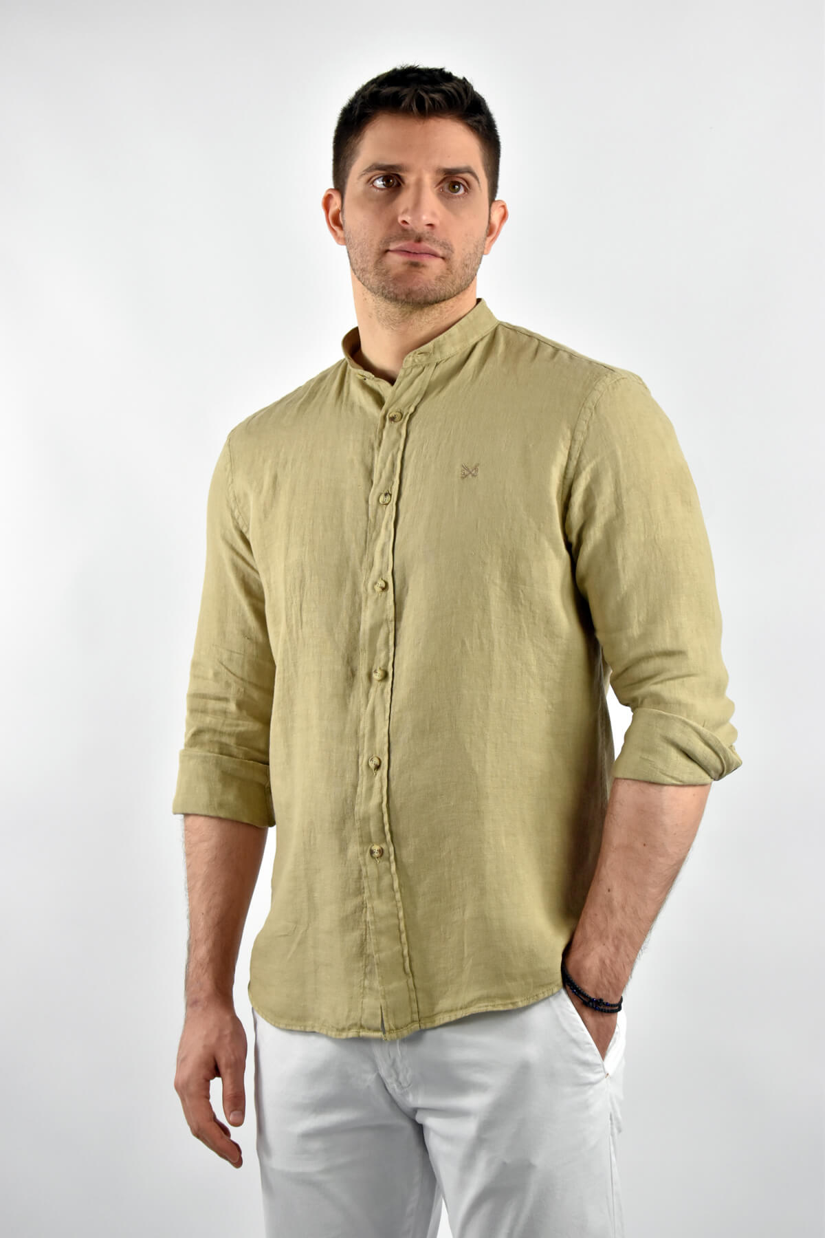 Shutton Blue Fine Linen Shirt Caballero