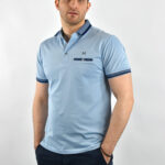 Shutton Blue Μπλούζα Πόλο Με Ρίγα