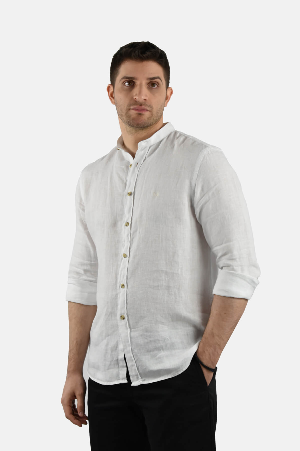 Shutton Blue Λινό Πουκάμισο Camisa Caballero