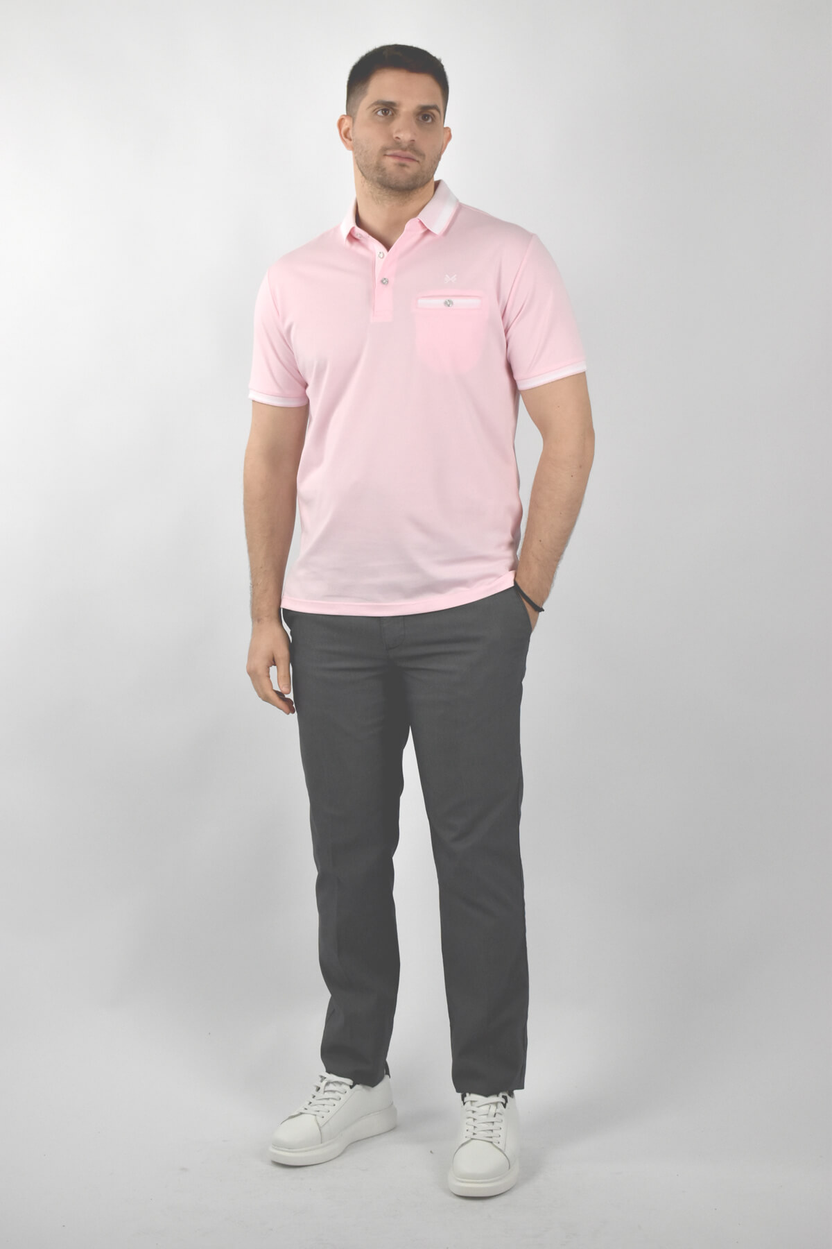 Shutton Blue Μπλούζα Πόλο Με Ρίγα